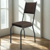 Cadeira Tubular Europa 258 Preto Assento Madeira Imbuia ARTEF
