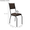 Cadeira Tubular Europa 258 Preto Assento Madeira Imbuia ARTEF