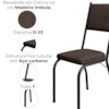 Cadeira Tubular Europa 258 Preto Assento Madeira Imbuia ARTEF