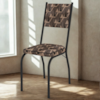 Cadeira Tubular Europa 258 Preto Assento Mosaico Palha ARTEF