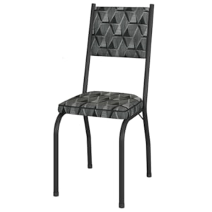 Cadeira Tubular Europa 258 Preto Assento Mosaico Silver ARTEF
