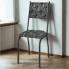 Cadeira Tubular Europa 258 Preto Assento Mosaico Silver ARTEF