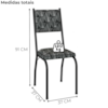 Cadeira Tubular Europa 258 Preto Assento Mosaico Silver ARTEF