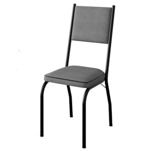 Cadeira Tubular Europa 258 Preto Assento Platina ARTEF