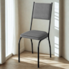 Cadeira Tubular Europa 258 Preto Assento Platina ARTEF