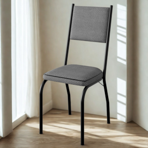 Cadeira Tubular Europa 258 Preto Assento Platina ARTEF