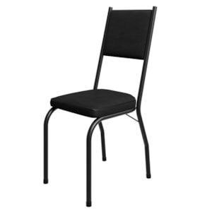 Cadeira Tubular Europa 258 Preto Assento Preto ARTEF