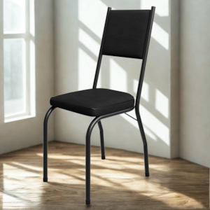 Cadeira Tubular Europa 258 Preto Assento Preto ARTEF
