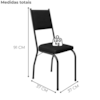Cadeira Tubular Europa 258 Preto Assento Preto ARTEF