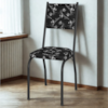 Cadeira Tubular Europa 258 Preto Assento Preto Flor ARTEF