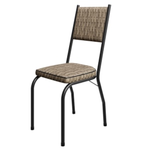 Cadeira Tubular Europa 258 Preto Assento Rattan ARTEF