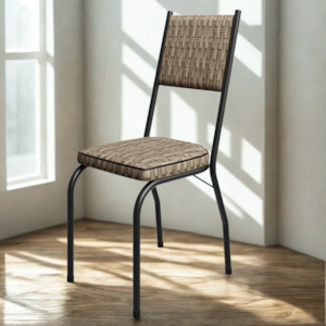 Cadeira Tubular Europa 258 Preto Assento Rattan ARTEF