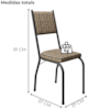Cadeira Tubular Europa 258 Preto Assento Rattan ARTEF