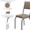 Cadeira Tubular Europa 258 Preto Assento Rattan ARTEF