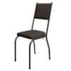 Cadeira Tubular Europa 258 Preto Assento Tecelão Cacau ARTEF