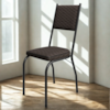 Cadeira Tubular Europa 258 Preto Assento Tecelão Cacau ARTEF
