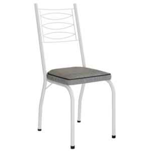 Cadeira Tubular Europa 262 Branco Assento Grafiato ARTEF