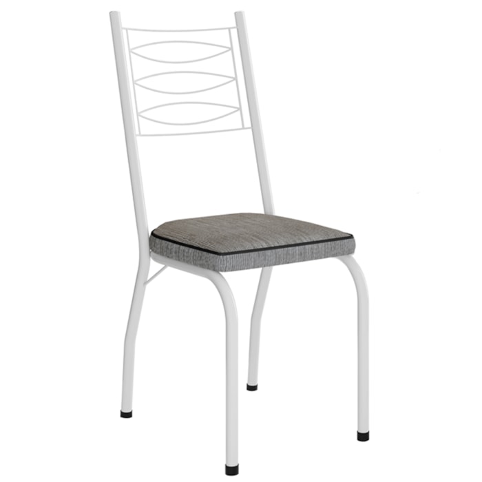 Cadeira Tubular Europa 262 Branco Assento Grafiato ARTEF