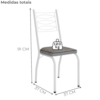 Cadeira Tubular Europa 262 Branco Assento Grafiato ARTEF