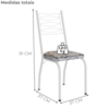 Cadeira Tubular Europa 262 Branco Assento Madeira Cedro ARTEF