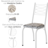 Cadeira Tubular Europa 262 Branco Assento Madeira Cedro ARTEF