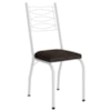 Cadeira Tubular Europa 262 Branco Assento Madeira Imbuia ARTEF