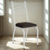 Cadeira Tubular Europa 262 Branco Assento Madeira Imbuia ARTEF