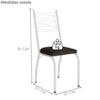 Cadeira Tubular Europa 262 Branco Assento Madeira Imbuia ARTEF