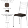 Cadeira Tubular Europa 262 Branco Assento Madeira Imbuia ARTEF