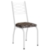 Cadeira Tubular Europa 262 Branco Assento Mosaico Palha ARTEF