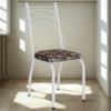 Cadeira Tubular Europa 262 Branco Assento Mosaico Palha ARTEF