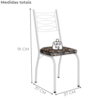 Cadeira Tubular Europa 262 Branco Assento Mosaico Palha ARTEF
