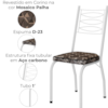 Cadeira Tubular Europa 262 Branco Assento Mosaico Palha ARTEF