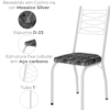 Cadeira Tubular Europa 262 Branco Assento Mosaico Silver ARTEF