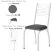 Cadeira Tubular Europa 262 Branco Assento Platina ARTEF