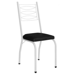 Cadeira Tubular Europa 262 Branco Assento Preto ARTEF