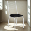 Cadeira Tubular Europa 262 Branco Assento Preto ARTEF