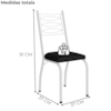 Cadeira Tubular Europa 262 Branco Assento Preto ARTEF