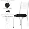 Cadeira Tubular Europa 262 Branco Assento Preto ARTEF
