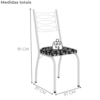 Cadeira Tubular Europa 262 Branco Assento Preto Flor ARTEF