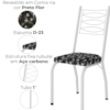 Cadeira Tubular Europa 262 Branco Assento Preto Flor ARTEF