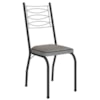 Cadeira Tubular Europa 262 Preto Assento Grafiato ARTEF