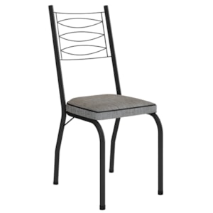 Cadeira Tubular Europa 262 Preto Assento Grafiato ARTEF