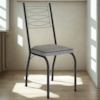 Cadeira Tubular Europa 262 Preto Assento Grafiato ARTEF