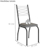 Cadeira Tubular Europa 262 Preto Assento Grafiato ARTEF