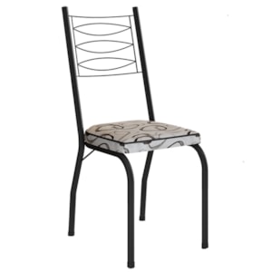 Cadeira Tubular Europa 262 Preto Assento Madeira Cedro ARTEF