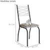 Cadeira Tubular Europa 262 Preto Assento Madeira Cedro ARTEF