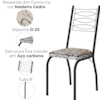 Cadeira Tubular Europa 262 Preto Assento Madeira Cedro ARTEF