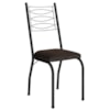 Cadeira Tubular Europa 262 Preto Assento Madeira Imbuia ARTEF
