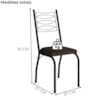Cadeira Tubular Europa 262 Preto Assento Madeira Imbuia ARTEF